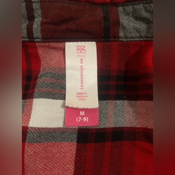 Red plaid button down with collar. NOBO. - Picture 4 of 4